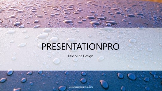 Water Drops PowerPoint Template title slide design