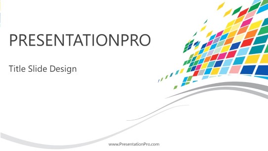 Waving Colored Squares 01 Widescreen PowerPoint Template title slide design