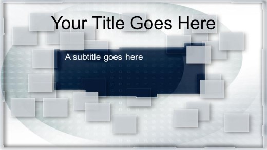 Zoom Blocks Widescreen PowerPoint Template title slide design