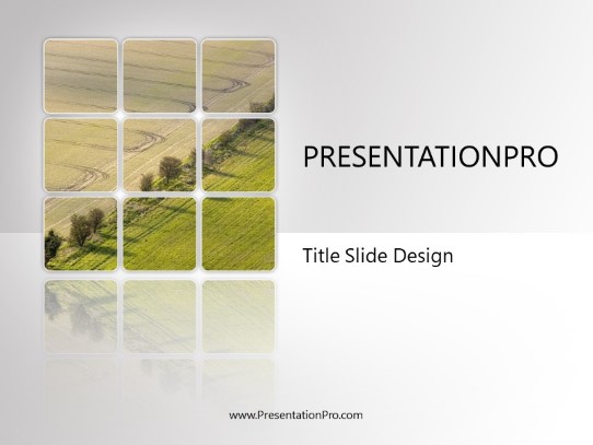 Farmland Grid PowerPoint Template title slide design