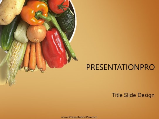 Veggies PowerPoint Template title slide design