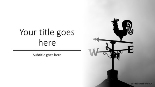 Weather Vane Widescreen PowerPoint Template title slide design