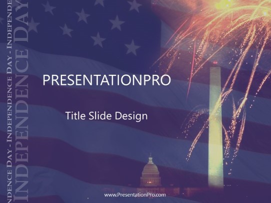 Capital Fireworks PowerPoint Template title slide design