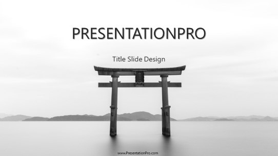 Ancient Asian Gateway Widescreen PowerPoint Template title slide design