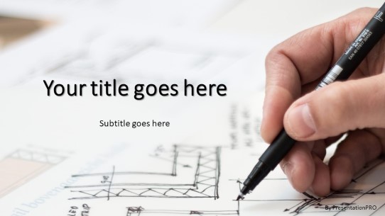 Architect Planning Widescreen PowerPoint Template title slide design