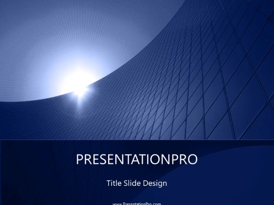 Building 03 Blue PowerPoint Template title slide design