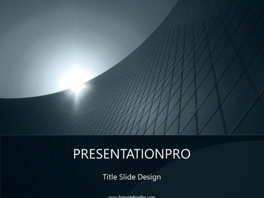 Building 03 Gray PowerPoint Template title slide design