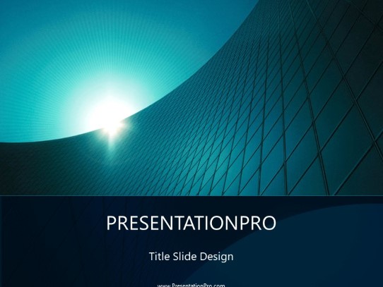 Building 03 Green PowerPoint Template title slide design