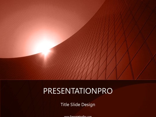 Building 03 Red PowerPoint Template title slide design