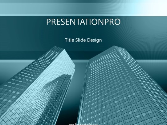 Building 05 Blue PowerPoint Template title slide design