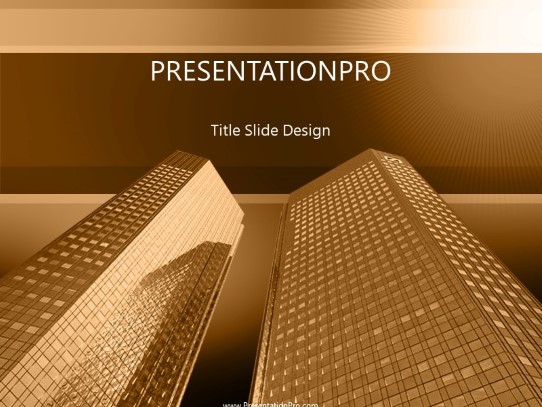 Building 05 Orange PowerPoint Template title slide design