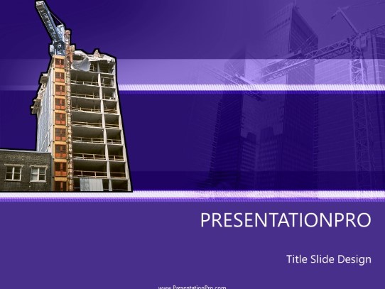 Building 07 Purple PowerPoint Template title slide design