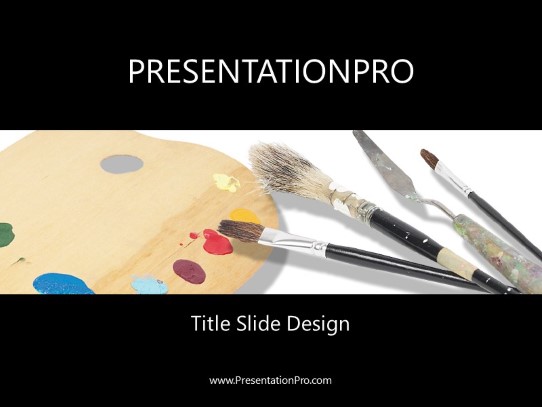 Palette And Tools PowerPoint Template title slide design