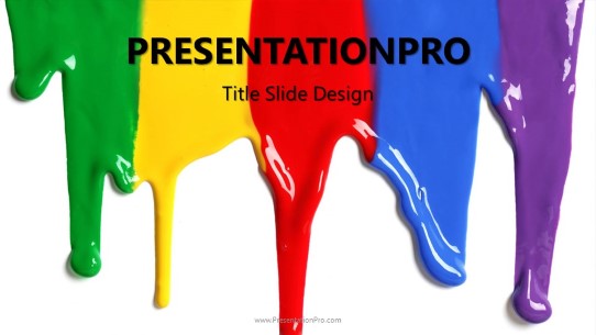 Wet Paint widescreen PowerPoint Template title slide design