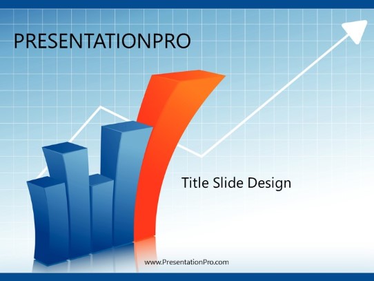 3d Graph Increasing PowerPoint Template title slide design