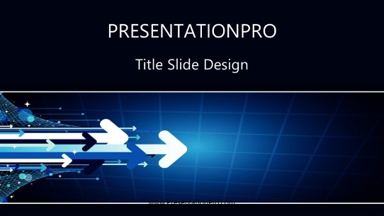 Arrow Speed Widescreen PowerPoint Template title slide design