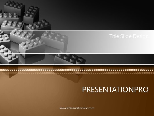 Blocks To Build Brown PowerPoint Template title slide design