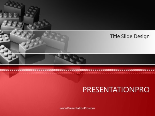 Blocks To Build Red PowerPoint Template title slide design