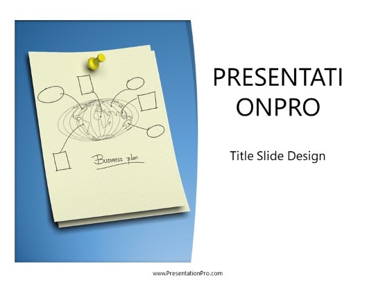 Business Plan Pin Up PowerPoint Template title slide design