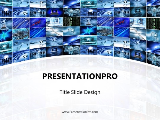 Business Screen Collage PowerPoint Template title slide design