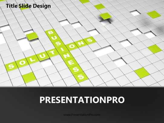 Business Solutions Scrabble PowerPoint Template title slide design