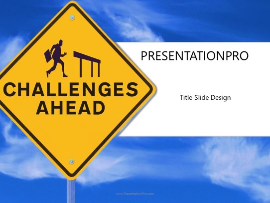 Challenges Ahead PowerPoint Template title slide design