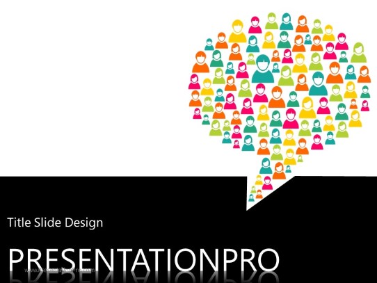 Chat Bubble Black PowerPoint Template title slide design