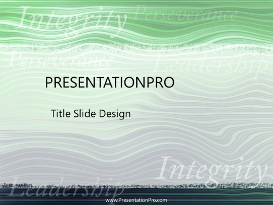 Core Values Green PowerPoint Template title slide design