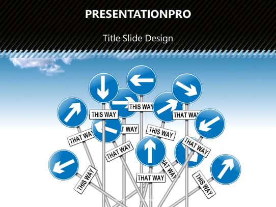 Directional Chaos PowerPoint Template title slide design