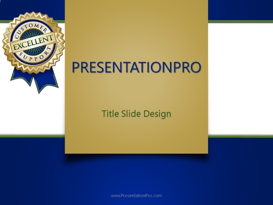Excellent Support Blue PowerPoint Template title slide design