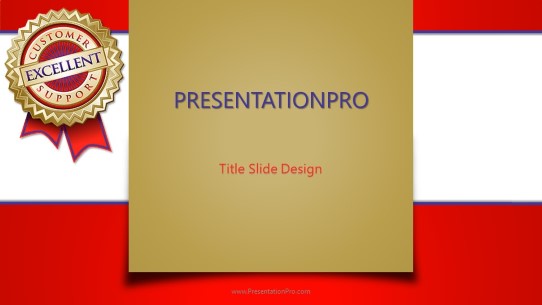 Excellent Support Red Widescreen PowerPoint Template title slide design