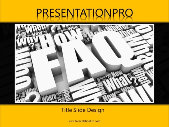 Faqs Cluster PowerPoint Template title slide design