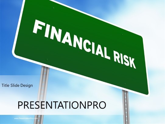 Financial Risk Sign PowerPoint Template title slide design