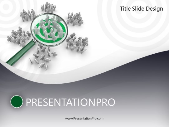 Finding Niche Green PowerPoint Template title slide design