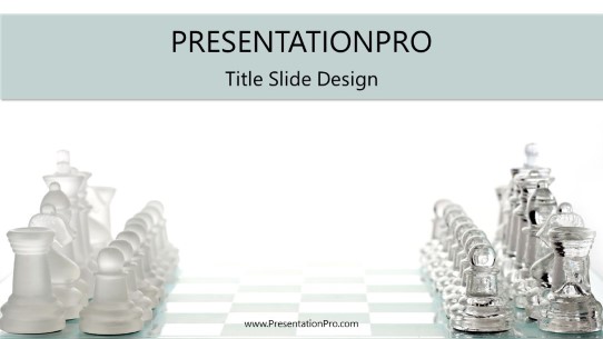 Glass Chess Table Widescreen PowerPoint Template title slide design