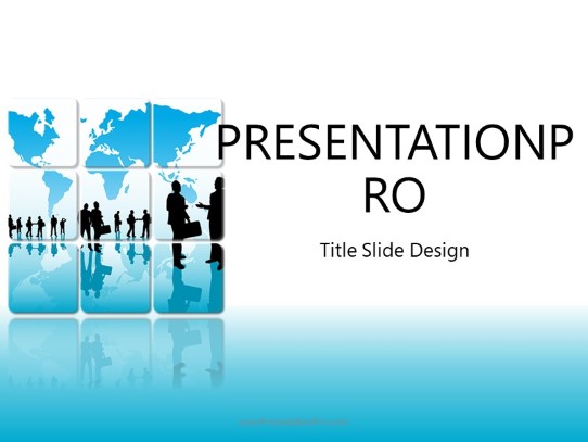Global Buiness Grid PowerPoint Template title slide design