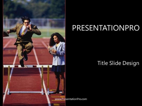 Hurdles PowerPoint Template title slide design