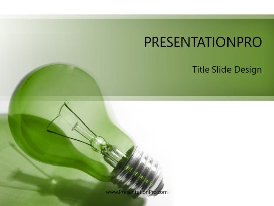 Idea Brainstorm Green PowerPoint Template title slide design