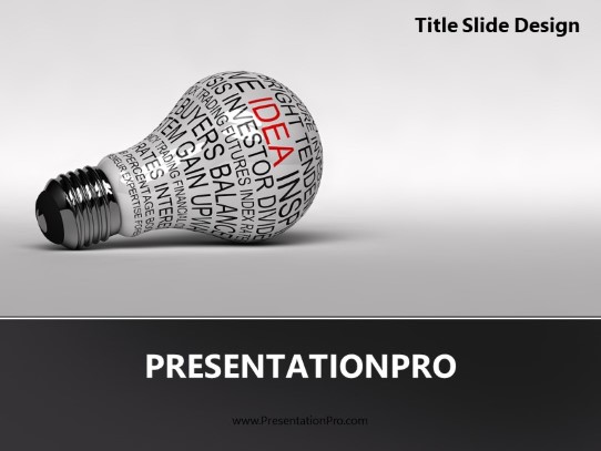 Idea Concepts Bulb PowerPoint Template title slide design