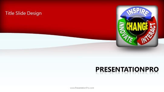 Inspire Innovate Interact Change Widescreen PowerPoint Template title slide design