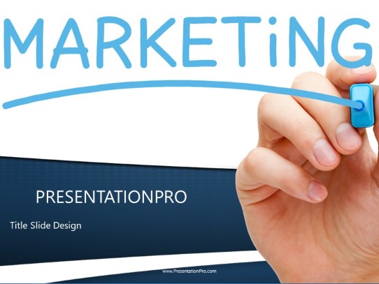 Marketing On White Board PowerPoint Template title slide design