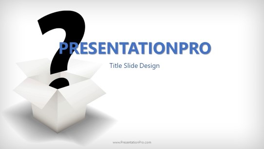 Mystery Box Widescreen PowerPoint Template title slide design