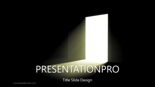 Opportunity Door Widescreen PowerPoint Template title slide design