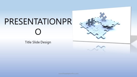 Puzzle Solved Widescreen PowerPoint Template title slide design