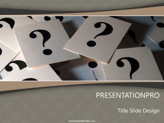 Question Mark Cards PowerPoint Template title slide design