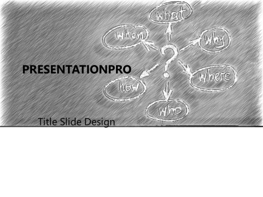 Questions Mind Map Sketch PowerPoint Template title slide design