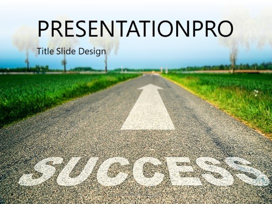 Road To Success PowerPoint Template title slide design