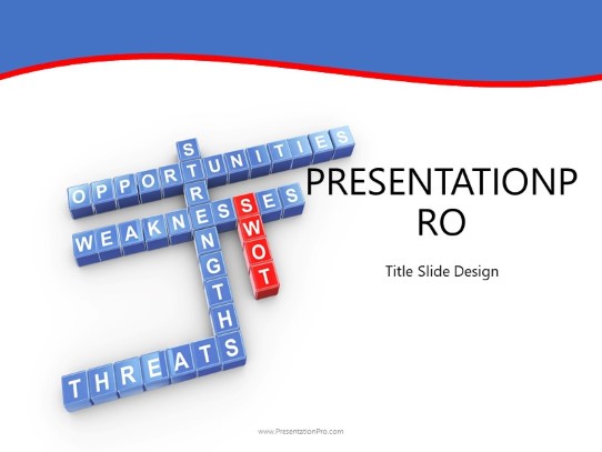 SWOT Crossword PowerPoint Template title slide design