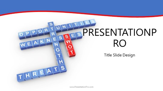 SWOT Crossword Widescreen PowerPoint Template title slide design