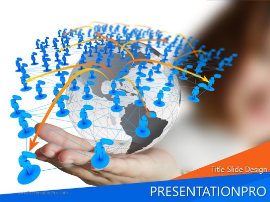 Social World PowerPoint Template title slide design